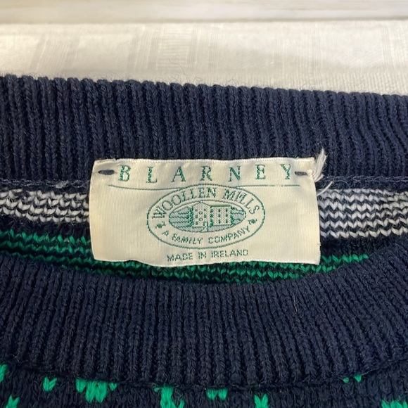 Blarney Woollen Mills MADE IN IRELAND Shamrock Snowflake Sweater Women's Large - Picture 6 of 9